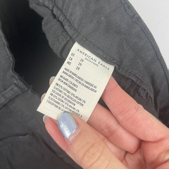 American Eagle Men's Tech Twill Black Chino Shorts Size 29 7.5" Inseam 2021 - Picture 4 of 9